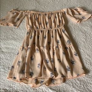 Boutique Strapless Cactus Dress